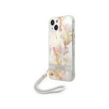 GUESS Guohcp14Mhflsu iPhone 14 Plus15 Plus 6.7 Fioletowy Flower Strap phone case