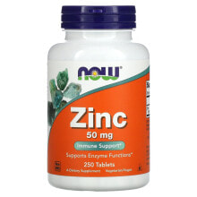 Цинк NOW Foods, Zinc, 50 mg, 250 Tablets
