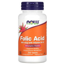 B vitamins nOW Foods, Folic Acid, 800 mcg, 250 Tablets