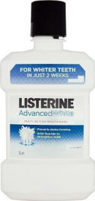 Listerine Advanced White Mouthwash Отбеливающий ополаскиватель полости рта против пятен с фтором для укрепления зубов 1000 мл