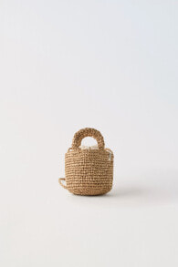 Raffia mini crossbody bag