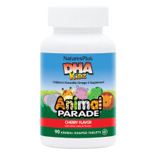 Fish oil and Omega 3, 6, 9 naturesPlus Animal Parade® DHA Cherry -- 90 Chewable Tablets