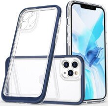 Hurtel Clear 3in1 etui do iPhone 11 Pro Max żelowy pokrowiec z ramką niebieski