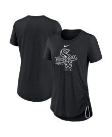 Nike women's Black Chicago White Sox Side Cinch Fashion Tri-Blend Performance T-shirt