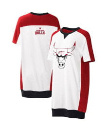 G-III 4Her by Carl Banks women's White Chicago Bulls Free Throw T-shirt Dress