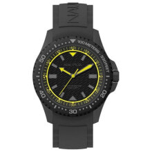 Мужские наручные часы с ремешком Мужские наручные часы с черным силиконовым ремешком Nautica NAPMAU006 ( 44 mm)