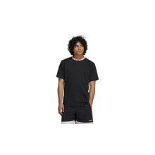 Мужские футболки Мужская спортивная футболка черная Adidas Rib Detail
