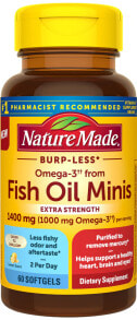 Рыбий жир и Омега 3, 6, 9 nature Made Fish Oil Minis Омега-3 из рыбьего жира 1400 мг 60 гелевых капсул с лимонным ароматом