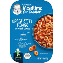 Супы и макароны для малышей Гербер, Mealtime for Toddler, от 12 месяцев, спагетти с мясным соусом, 170 г (6 унций)