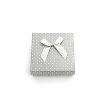 Gray gift box with polka dots KP4-9
