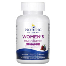 Нордик Натуралс, Мультивитаминные жевательные мармеладки для женщин, ягодное ассорти, 60 жевательных таблеток