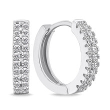Ювелирные серьги Beautiful silver rings with zircons EA703W