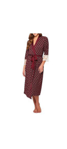 Women's Diamond Pattern Ultra Soft Knit Print Long Robe