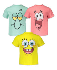 Купить детские футболки и майки для мальчиков Nickelodeon: SpongeBob SquarePants Squidward 3 Pack T-Shirts Toddler to Big Kid