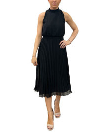 Sam Edelman women's Smocked-Waist Plisse Midi Dress