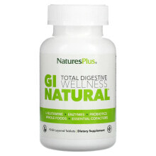 Пищеварительные ферменты Натурес Плюс, Total Digestive Wellness, GI Natural, комплекс для пищеварительной системы, 90 двухслойных таблеток