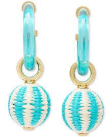 Купить женские серьги kate spade new york: Gold-Tone Raffia Charm Color Hoop Earrings