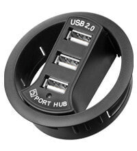Goobay USB - HUB EinbauHUB 3 Port 60mm Черный 93893