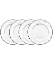 Noritake platinum Wave Set of 4 Bread Butter and Appetizer Plates, Service For 4