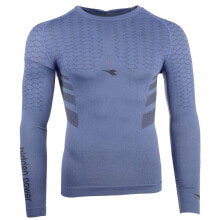 Купить мужские футболки Diadora: Diadora Act Training Crew Neck Long Sleeve Athletic T-Shirt Mens Blue Casual Top