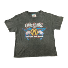 Купить женские футболки и топы Aerosmith: Aerosmith Women's Vintage Mineral Wash Crewneck Short Sleeve Band Tee