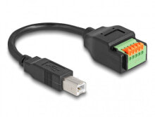 Delock USB 2.0 Kabel Typ-B Stecker zu Terminalblock Adapter mit Drucktaster - Adapter - Digital