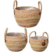 Set of Baskets Alexandra House Living 03787 Brown wicker Rattan Natural Fibre (3 Units)