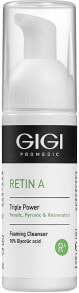 Aktiver Reinigungsschaum für Gesicht , Hals und Dekolleté mit 10% Glykolsäure und Resveratrol - Gigi Retin A Foaming Cleanser 10% Glycolic