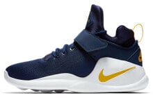 Nike Kwazi midnight navy 回到未来 耐磨防滑 中帮 复古篮球鞋 男款 蓝白黄 / Кроссовки Nike Kwazi midnight navy 844839-401