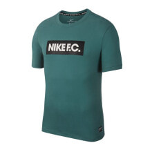 Мужские спортивные футболки мужская футболка спортивная зеленая с логотипом Nike FC Dry Tee Seasonal Block M AQ8007-362
