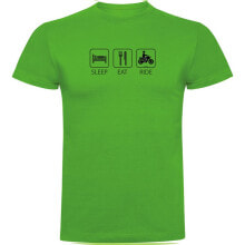Мужские спортивные футболки мужская спортивная футболка зеленая с логотипом KRUSKIS Sleep Eat And Ride Short Sleeve T-Shirt