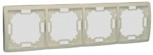 Умные розетки, выключатели и рамки kontakt-Simon Basic beige quadruple frame - BMR4 / 12