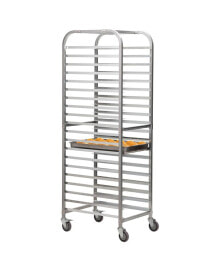 Simplie Fun commercial-Grade 20-Tier Sheet Pan Rack, Galvanized Iron Bakery Rack, Super Capacity Bread Rack with wheels, Silver