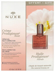 Nuxe Prodigieuse Набор: Мультикорректирующий гель-крем 40 мл + Питательное сухое масло для лица, тела и волос 10 мл