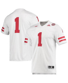 adidas men's 1 White Nebraska Huskers Team Premier Football Jersey