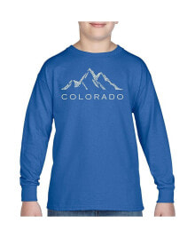 LA Pop Art big Boy's Word Art Long Sleeve T-shirt - Colorado Ski Towns