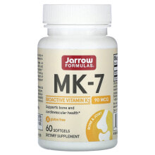 Jarrow Formulas, MK-7, витамин K2 в форме MK-7, 90 мкг, 120 мягких таблеток