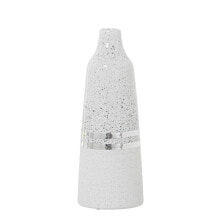 Vase Alexandra House Living White Silver Ceramic 11 x 32 cm