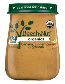 Детское пюре детское пюре Beech-Nut 10 шт, из бука и орехов, банан, корица и мюсли, от 6 месяцев и старше