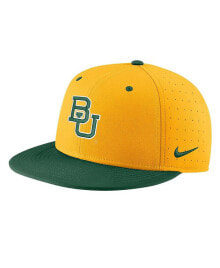 Nike men's Gold Baylor Bears Aero True Baseball Performance Fitted Hat