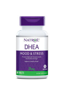 Витамины и БАДы для нервной системы Natrol DHEA  ДГЭА (дегидроэпиандростерон) для поддержки спокойствия и хорошего настроения 25 мг 90 таблеток