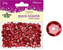Titanum Red metallic round sequins 7mm 14g. (Cm6r)