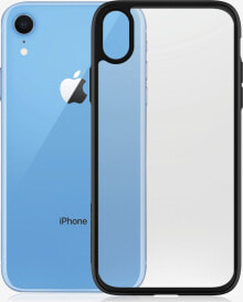 чехол силиконовый прозрачный с черным ободком Apple iPhone XR PanzerGlass