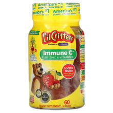 Витамин С L'il Critters, Immune C, витамин С с цинком и витамином D, 60 жевательных таблеток