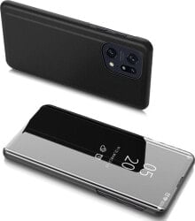 Hurtel Clear View Case futerał etui z klapką Oppo Find X5 Pro czarny