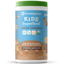 Суперфуды Amazing Grass Kidz Superfood Protein + Probiotics Drink Mix Ежедневный коктейль из цельных продуктов с пробиотиками и пребиотиками 15 порций