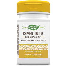 Витамины и БАДы для укрепления иммунитета Nature's Way DMG-B15 Complex Комплекс с калием, магнием и N-диметилглицин для питательной поддержки 60 растительных капсул