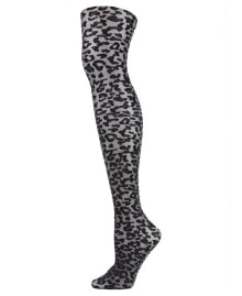 MeMoi women's Leopard Print Pattern Shimmer Sheer Tights