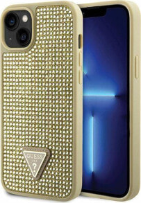 Guess Etui Guess GUHCP14SHDGTPD Apple iPhone 14 złoty/gold hardcase Rhinestone Triangle