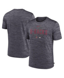 Nike men's Heather Charcoal Arizona Diamondbacks Authentic Collection Velocity Performance Practice T-shirt